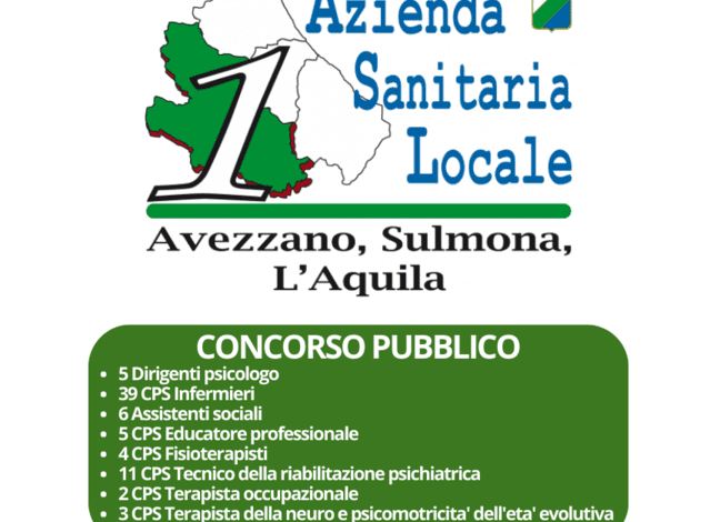 AZIENDA SANITARIA LOCALE 1 AVEZZANO - SULMONA - L'AQUILA concorsi