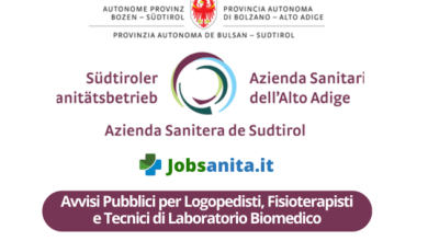 Avvisi Pubblici per Logopedisti, Fisioterapisti e Tecnici di Laboratorio Biomedico