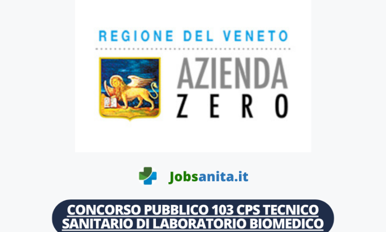 Indizione concorso pubblico 103 CPS Tecnico Sanitario di Laboratorio Biomedico