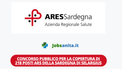 Concorso pubblico per la copertura di 218 posti ARS della Sardegna di Selargius