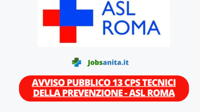 Avviso Pubblico 13 CPS TECNICI DELLA PREVENZIONE - ASL ROMA
