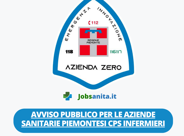 Avviso pubblico, per soli titoli, per le Aziende Sanitarie Piemontesi CPS INFERMIERI