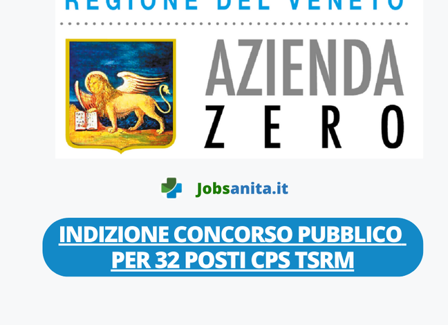 Indizione concorso pubblico per 32 posti CPS Tecnico Sanitario di Radiologia Medica