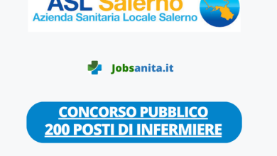 Concorso pubblico er la copertura di 200 posti di infermiere - ASL Salerno