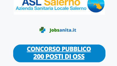 Concorso pubblico per la copertura di 200 posti operatore socio-sanitario - ASL Salerno