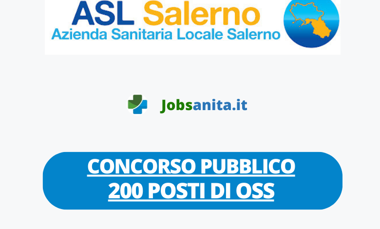 Concorso pubblico per la copertura di 200 posti operatore socio-sanitario - ASL Salerno